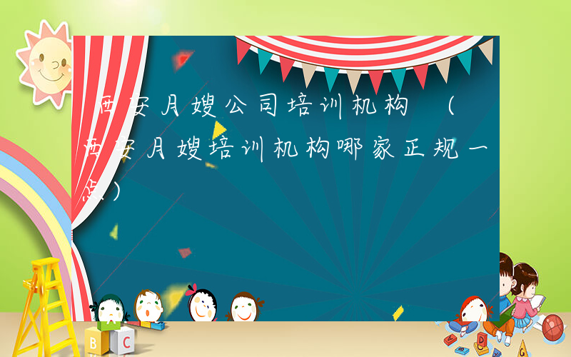 西安月嫂公司培训机构 (西安月嫂培训机构哪家正规一点)